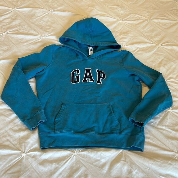 GAP Stretch Girl's Blue Long Sleeves Pullover Hoodie Sweater Size Medium - Picture 1 of 7
